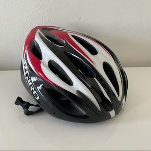 Black and red Giro bike helmet
